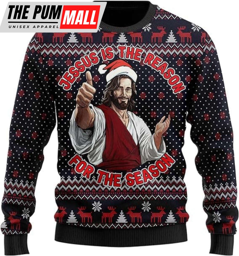 Jesus Ugly Christmas Sweater, Christian Crew Neck Sweatshirt, Gift For Christmas