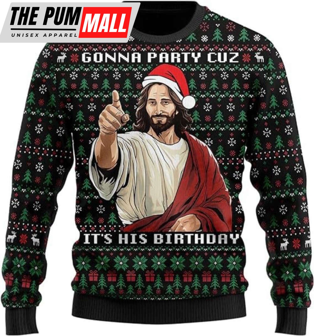 Jesus Ugly Christmas Sweater, Christian Crew Neck Sweatshirt Gift For Christmas