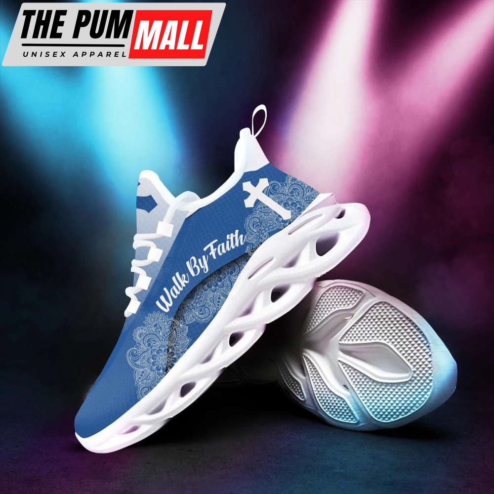 Jesus Walk By Faith Blue Running Sneakers 3 Max Soul Shoes For Men And Women