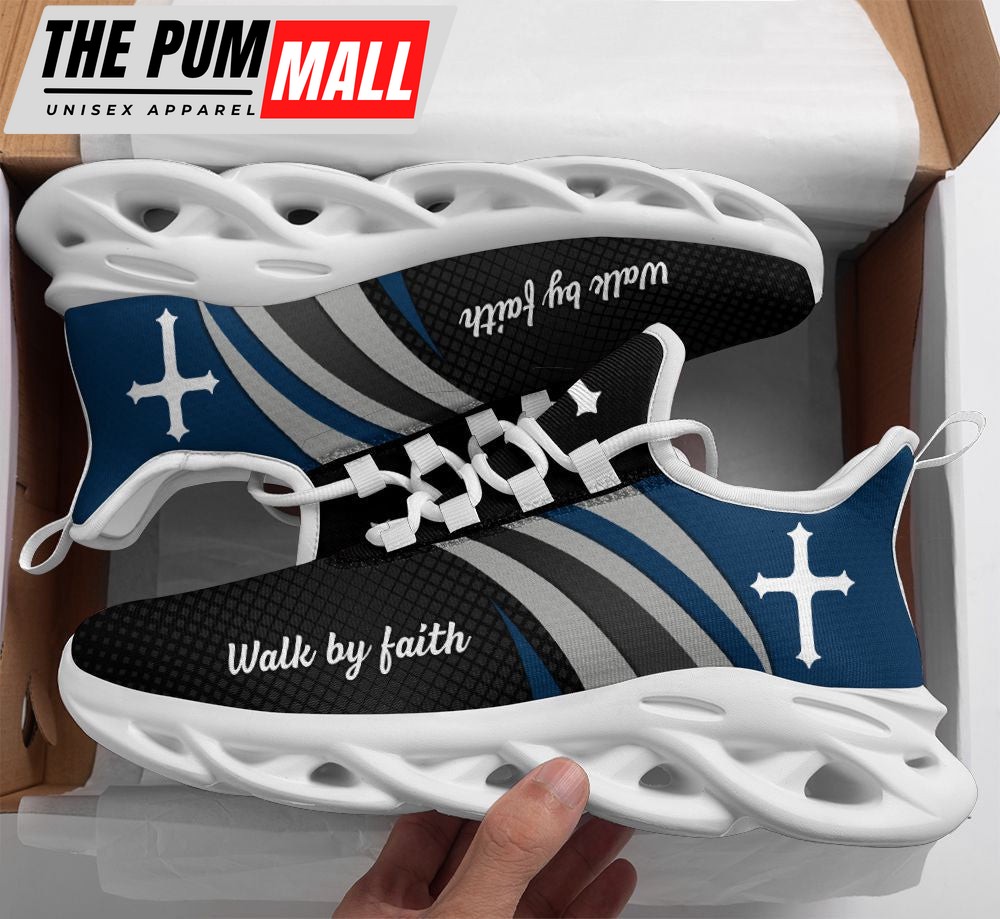 Jesus Walk By Faith Running Black Sneakers 1 Max Soul Shoes For Men And Women