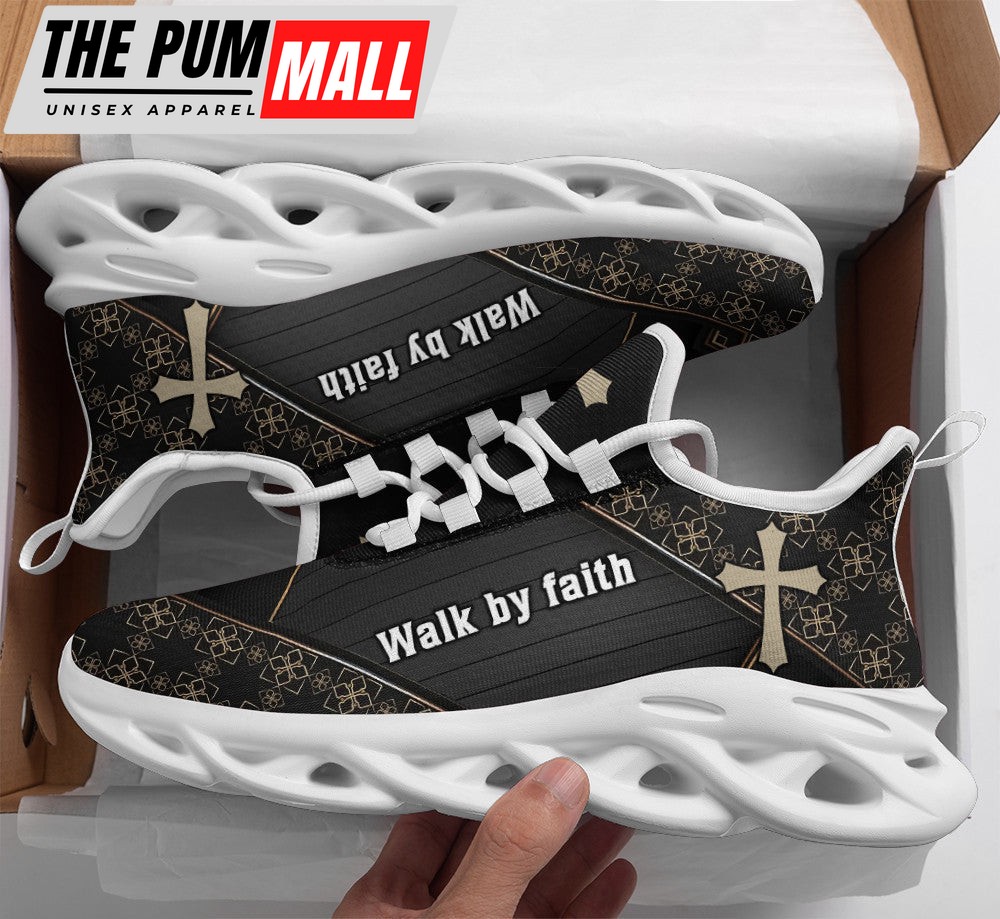 Jesus Walk By Faith Running Sneakers Black 3 Max Soul Shoes For Men And Women