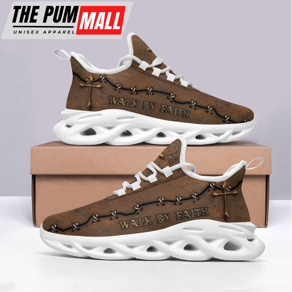 Jesus Walk By Faith Running Sneakers Brown Max Soul Shoes For Men And Women