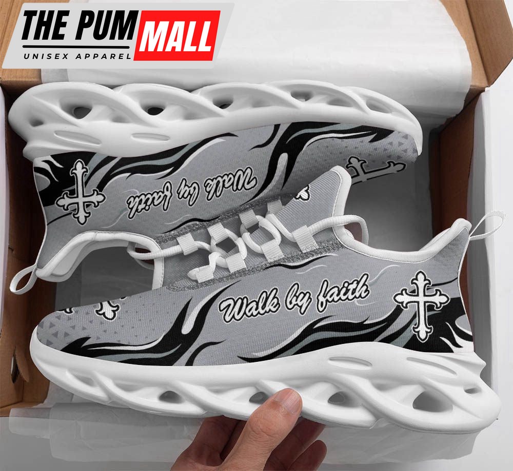 Jesus Walk By Faith Running Sneakers Silver Max Soul Shoes For Men And Women
