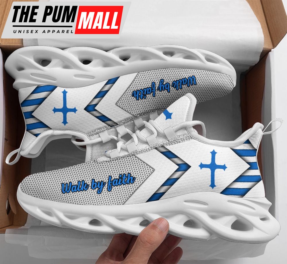 Jesus Walk By Faith Running Sneakers White 1 Max Soul Shoes For Men And Women