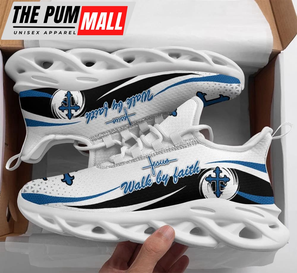 Jesus White Walk By Faith Running Sneakers Max Soul Shoes For Men And Women