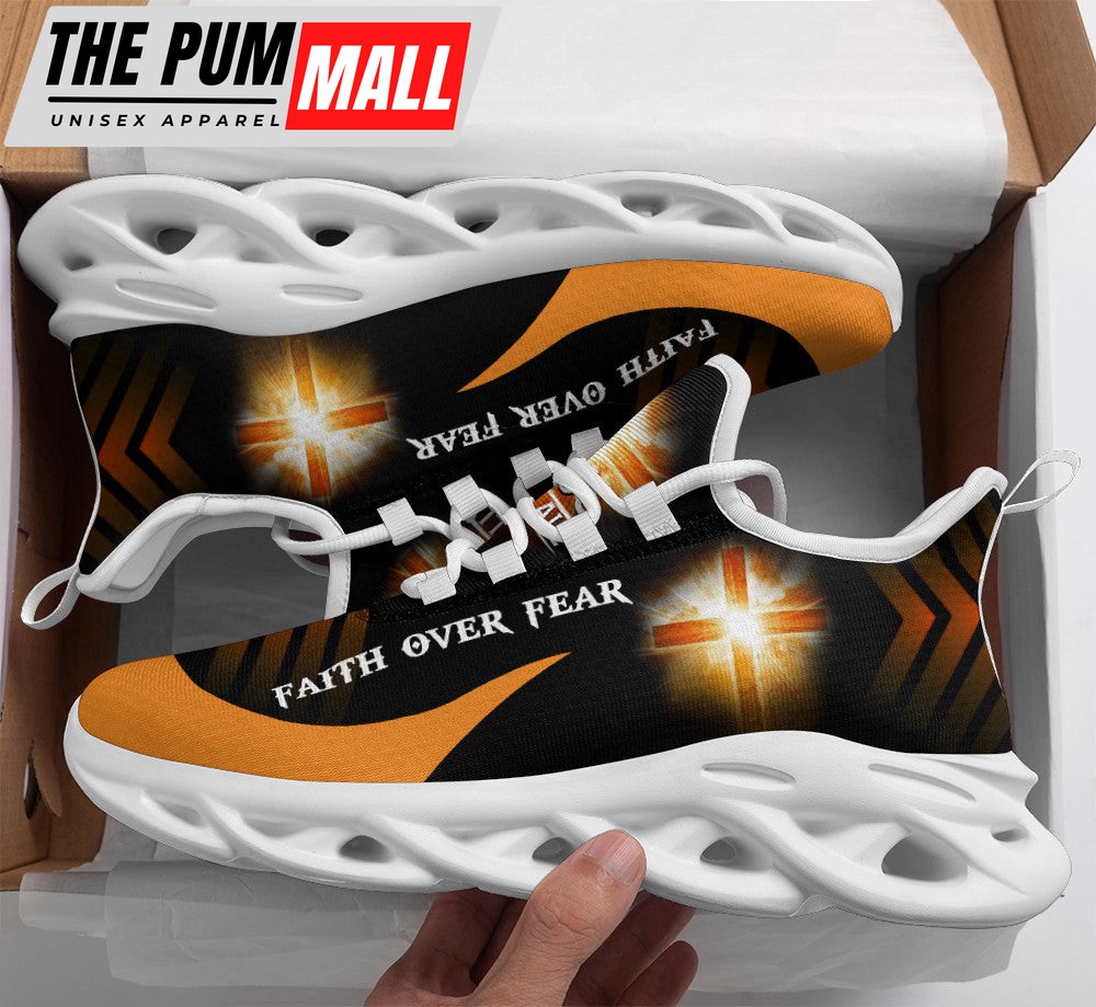Jesus Yellow Faith Over Fear Running Sneakers Max Soul Shoes For Men And Women