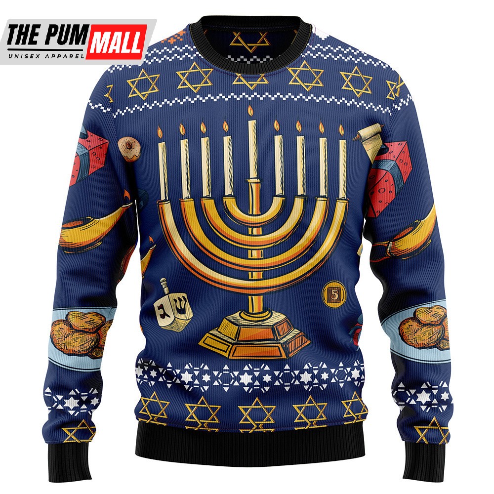 Jewish Hanukkah Ugly Christmas Sweater Lover Xmas Sweater Gift