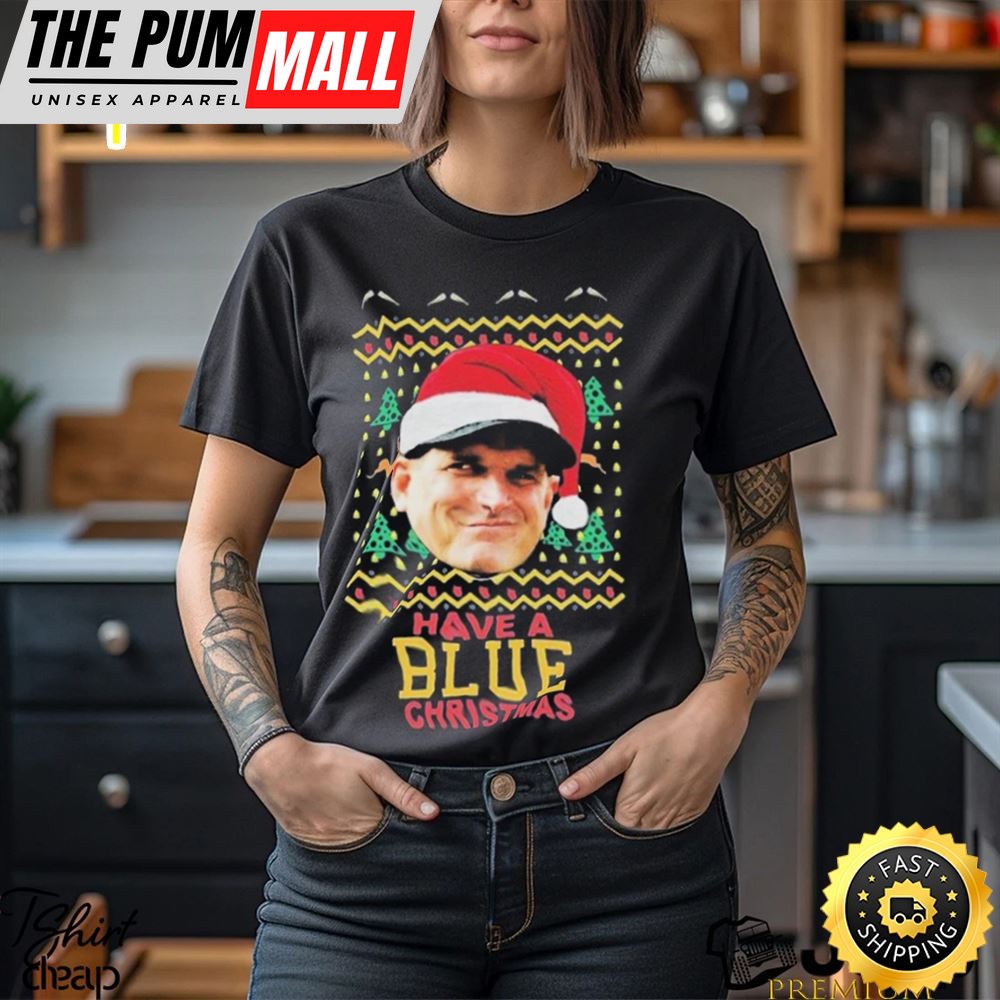 Jim Harbaugh Michigan Wolverines Have A Blue Christmas Ugly Sweater Shirt