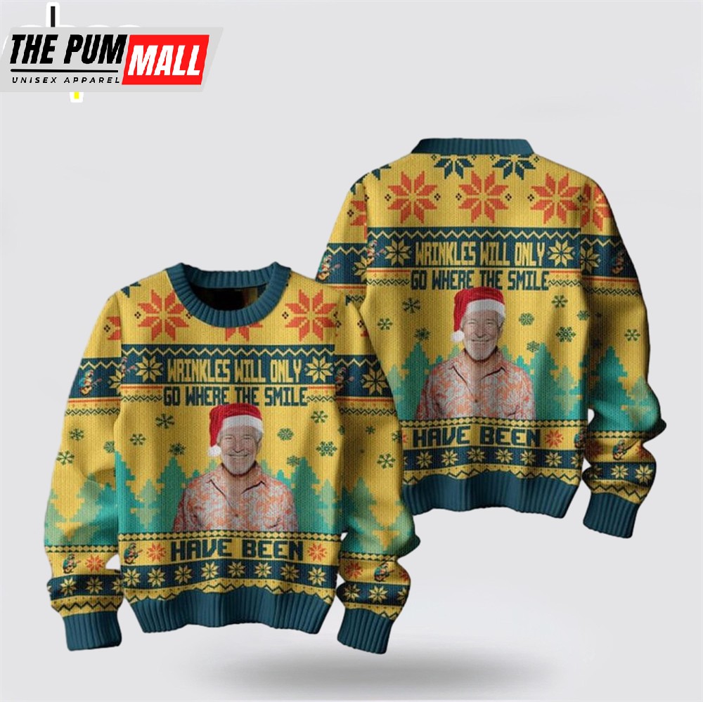 Jimmy Buffett Wrinkles Will Only Go Where The Smiles Have Been Ugly Merry Christmas Sweater
