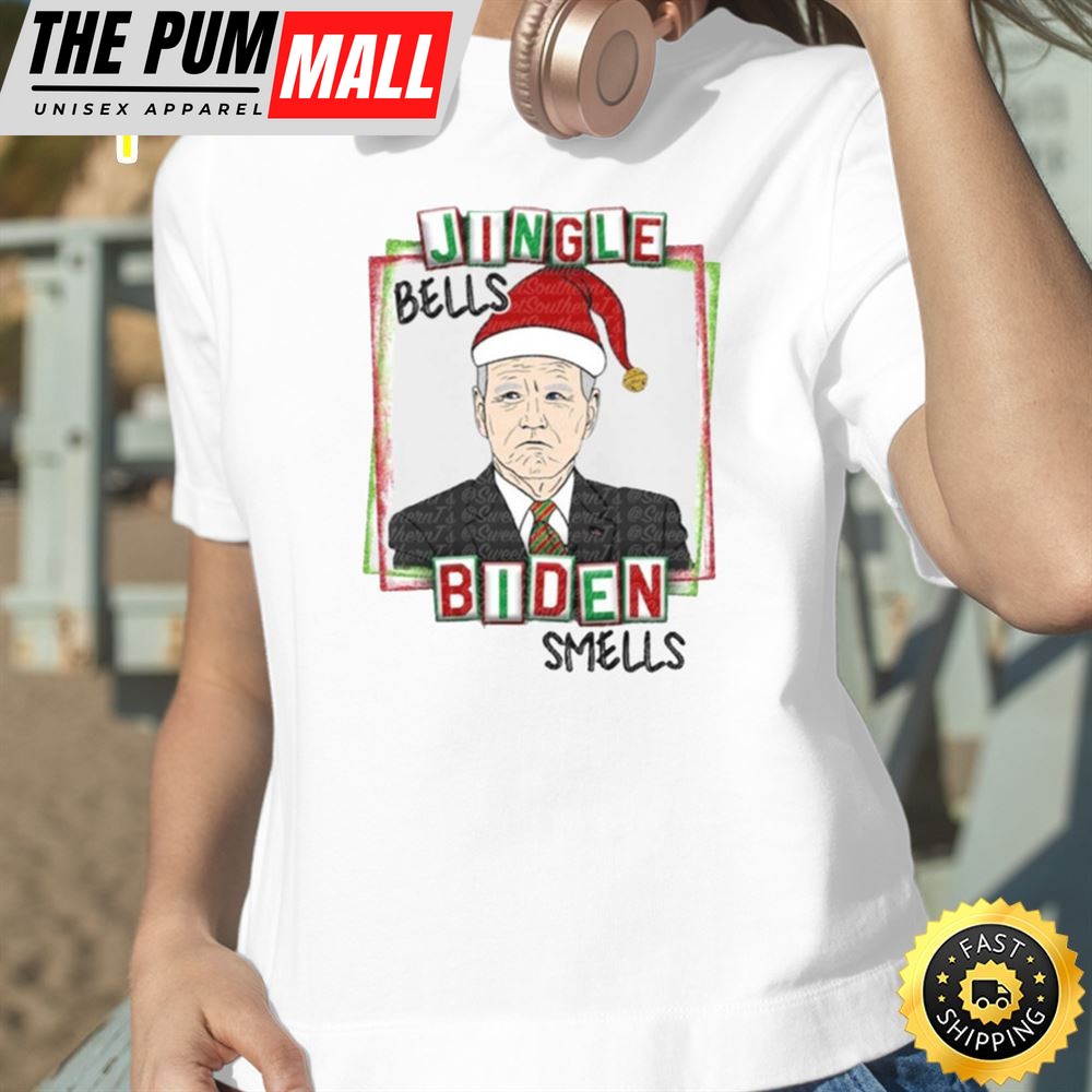Jingle Bells Biden Smells Joe Biden Happy New Year Merry Christmas USA Unisex Basic T-shirt