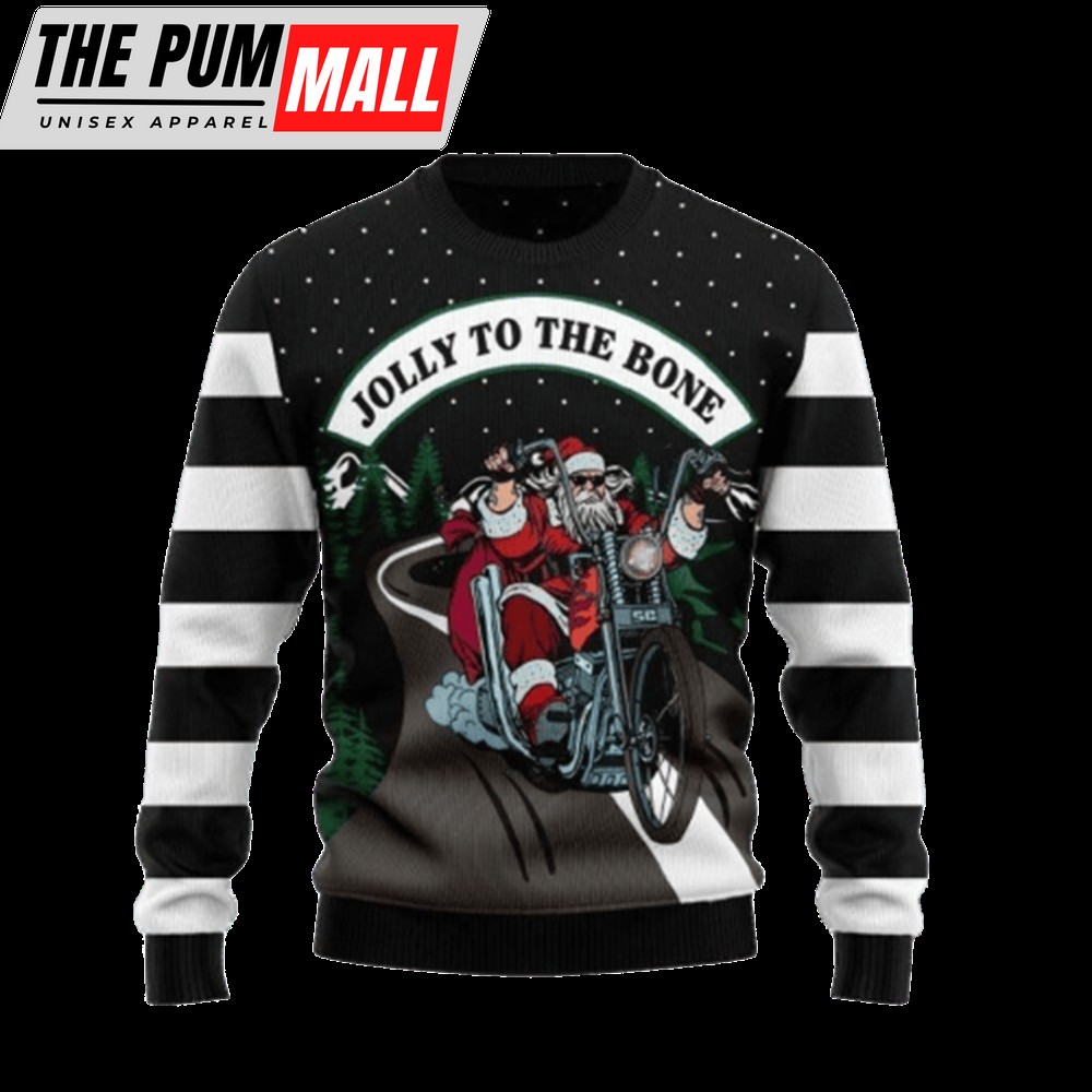 Jolly To The Bone Ugly Christmas Sweater, Gift For Christmas, Unisex Crewneck Sweater