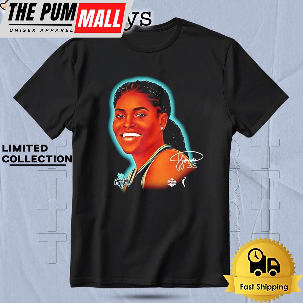 Jonquel Jones New York Liberty Sketch Signature T Shirt