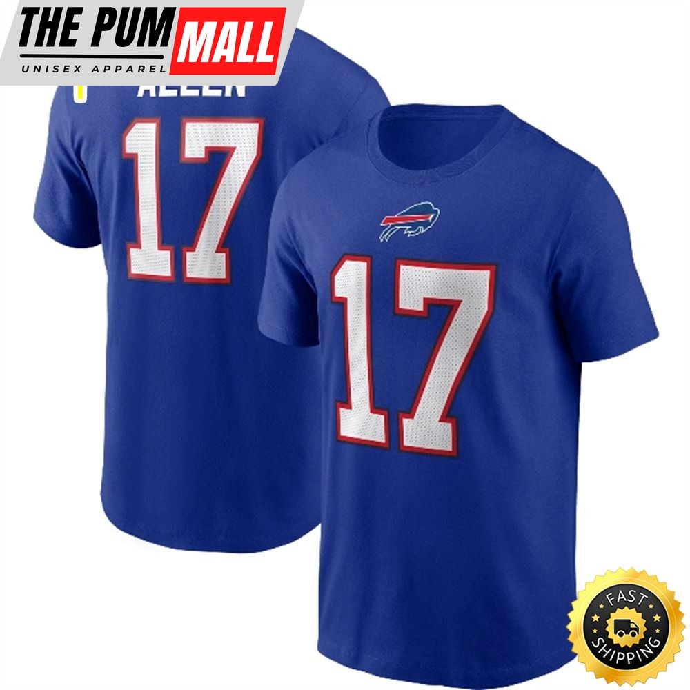 Josh Allen Buffalo Bills Name & Number Royal T-shirt