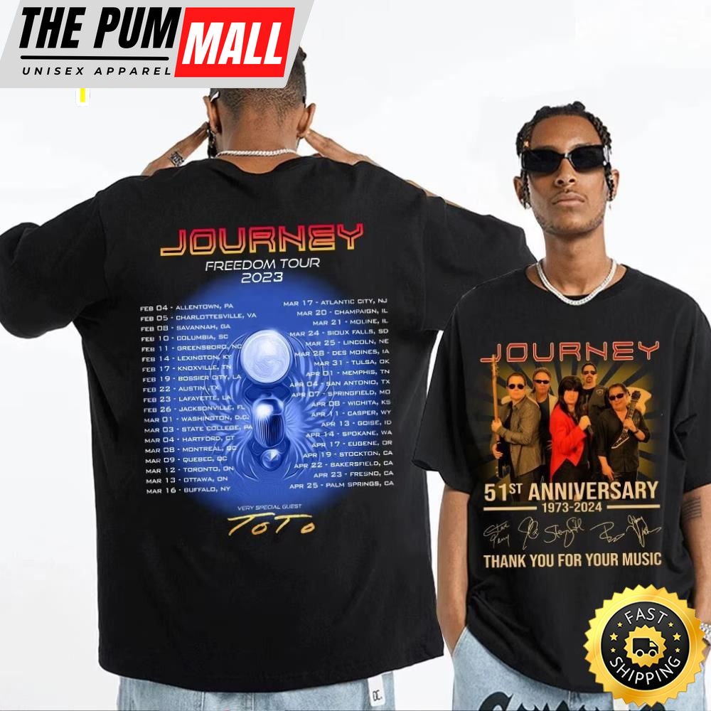 Journey 50th Anniversary Tour Shirt, Freedom Tour 2024