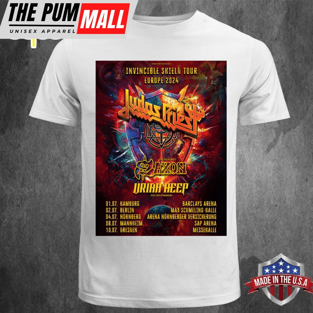 Judas Priest Invincible Shield Tour Europe 2025 July T-shirt