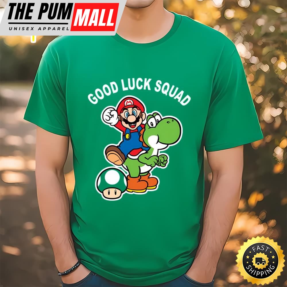 Juniors Nintendo Super Mario St. Patricks Day Good Luck Squad…