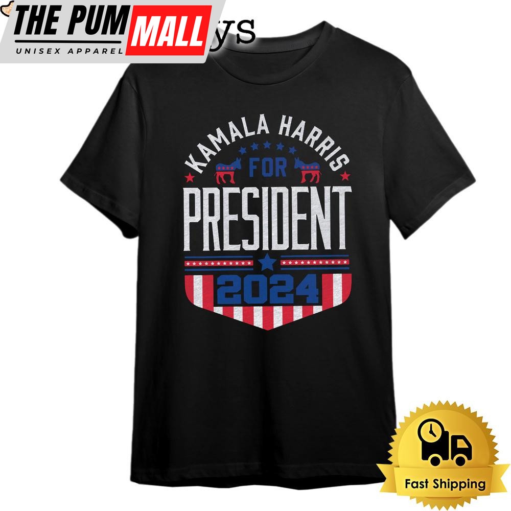 Kamala Harris For President Vote Democrat 2024 Election Dark T Shirt