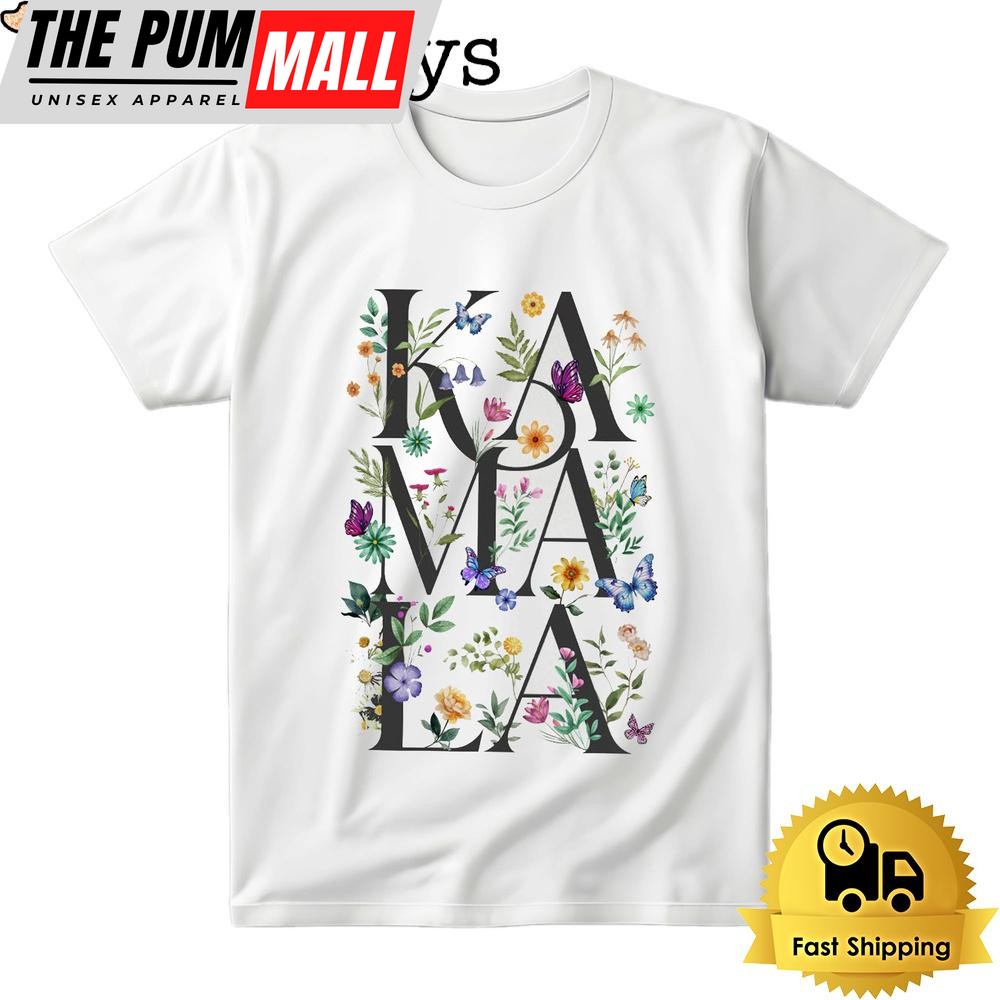 Kamala Harris Voting 2024 Artsy Floral Politics Bright T Shirt