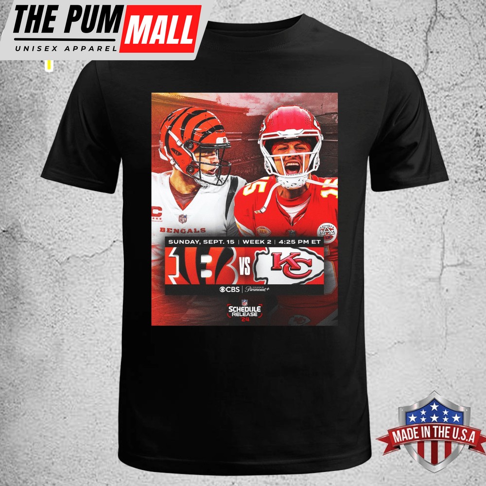Kansas City And Bengals NFL 2025 Season Schedule T-shirt Tee
