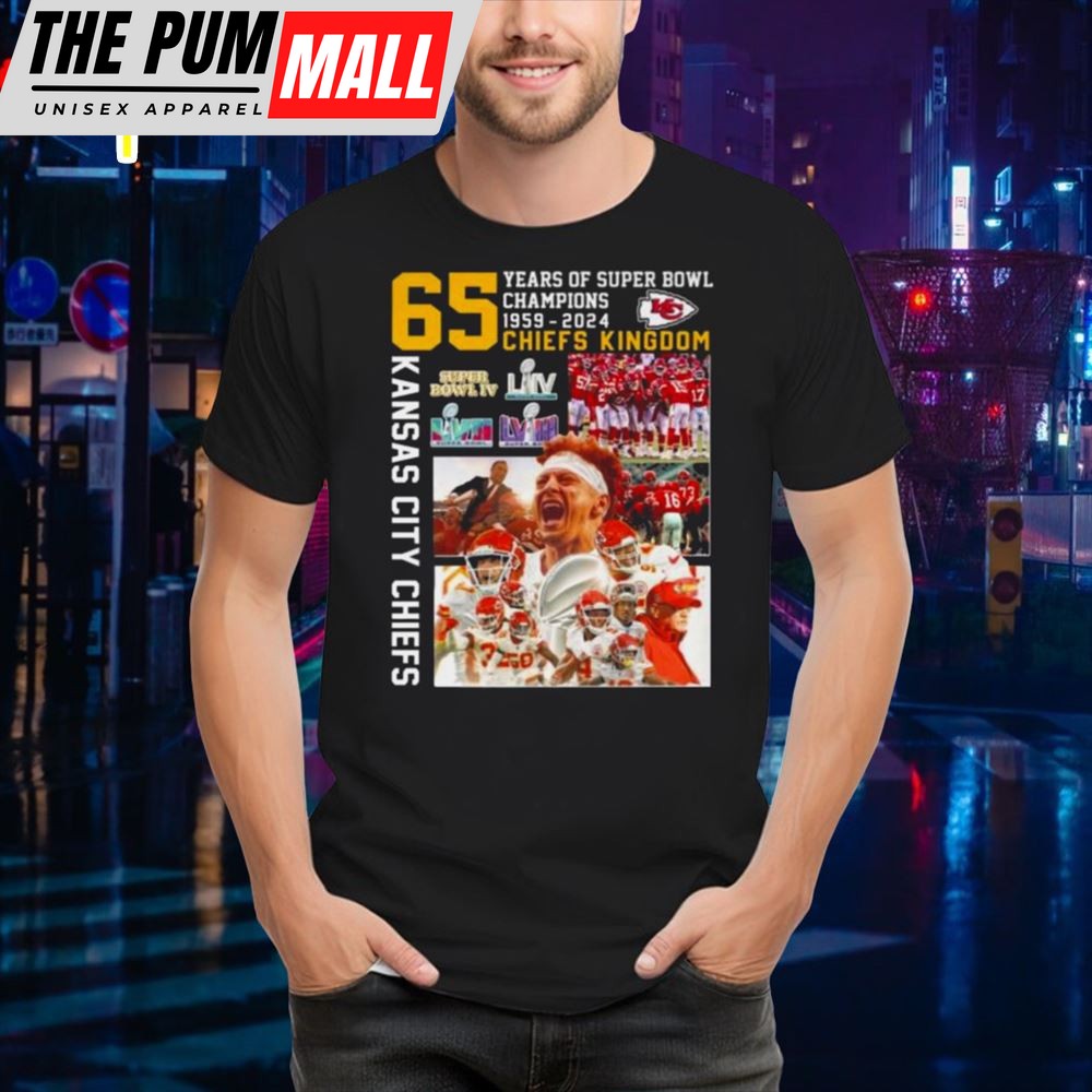 Kansas City Chiefs 65 Years Of Super Bowl Champions 1959-2025 Shirt