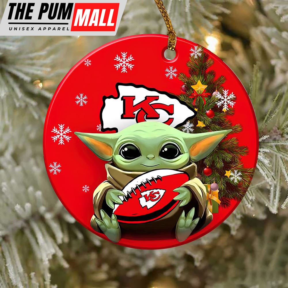 Kansas City Chiefs Baby Yoda NFL Football Ornaments Limited Edition