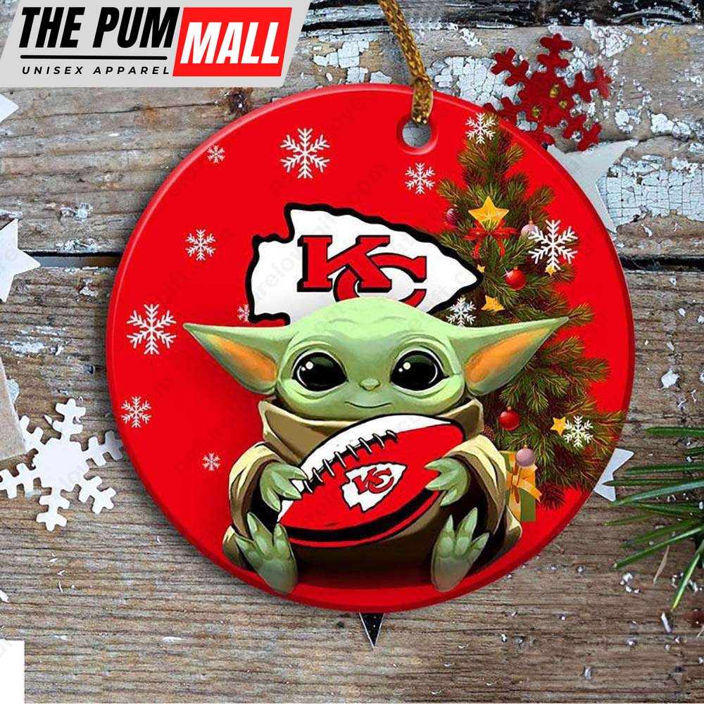 Kansas City Chiefs Baby Yoda Ornament Christmas Tree Decorations NFL Gifts Limited Edition