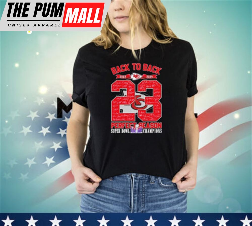 Kansas City Chiefs Back To Back Perfect Season Super Bowl Champions 2025 2025 T-Shirt