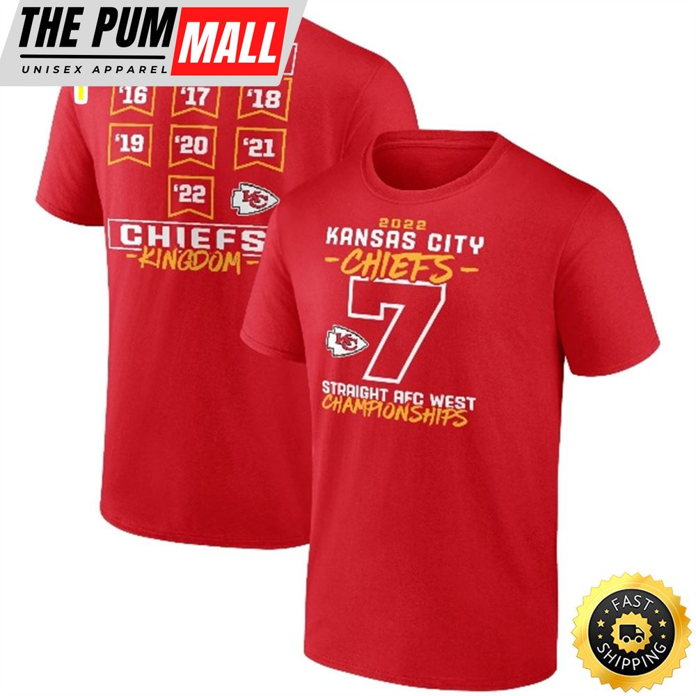 Kansas City Chiefs Branded Seventh-Straight AFC West Division Championship Red T-shirt