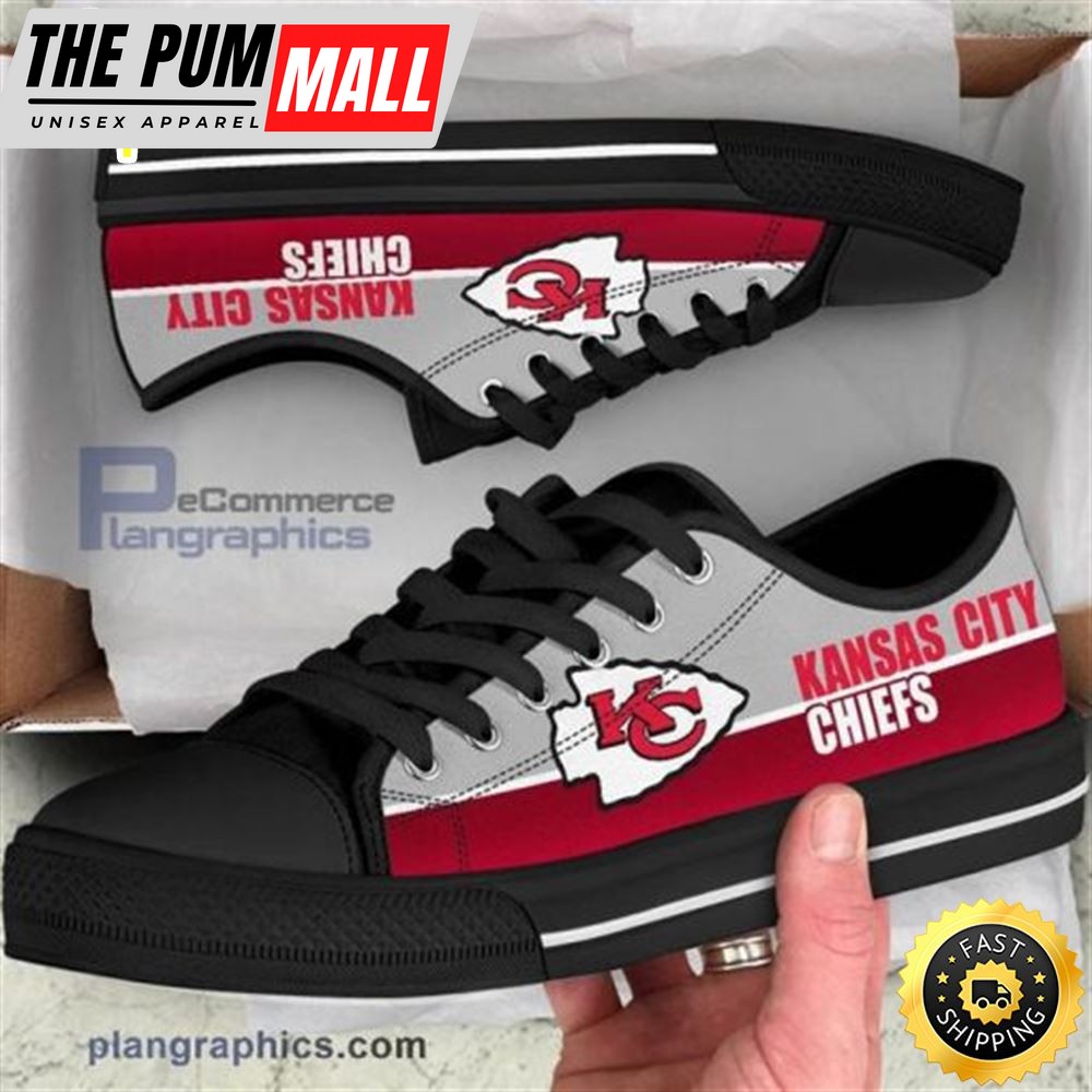 Kansas City Chiefs Canvas Canvas Sneaker Low Top Black