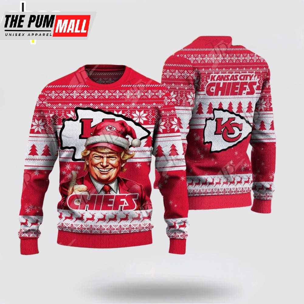 Kansas City Chiefs Christmas Donald Trump Knitted Sweater