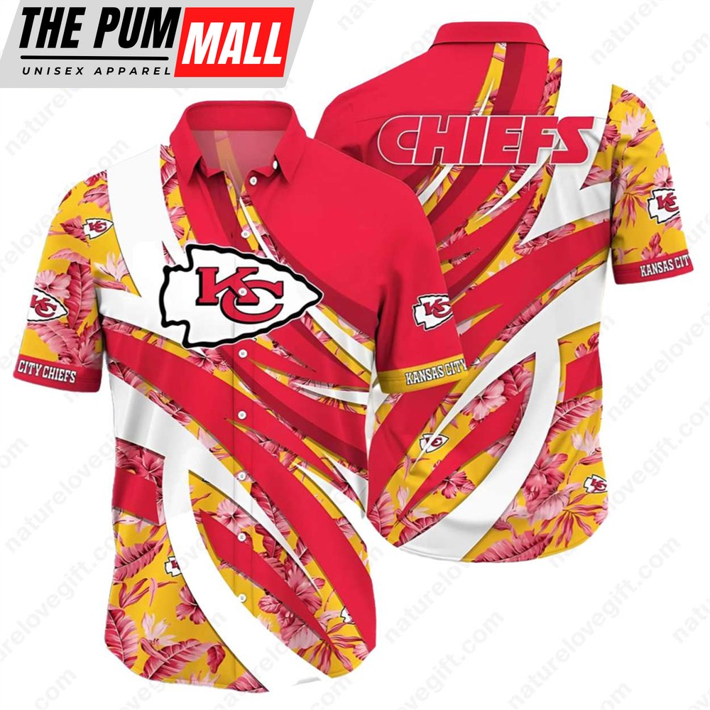 Kansas City Chiefs Floral Red White Yellow Hawaiian Shirt