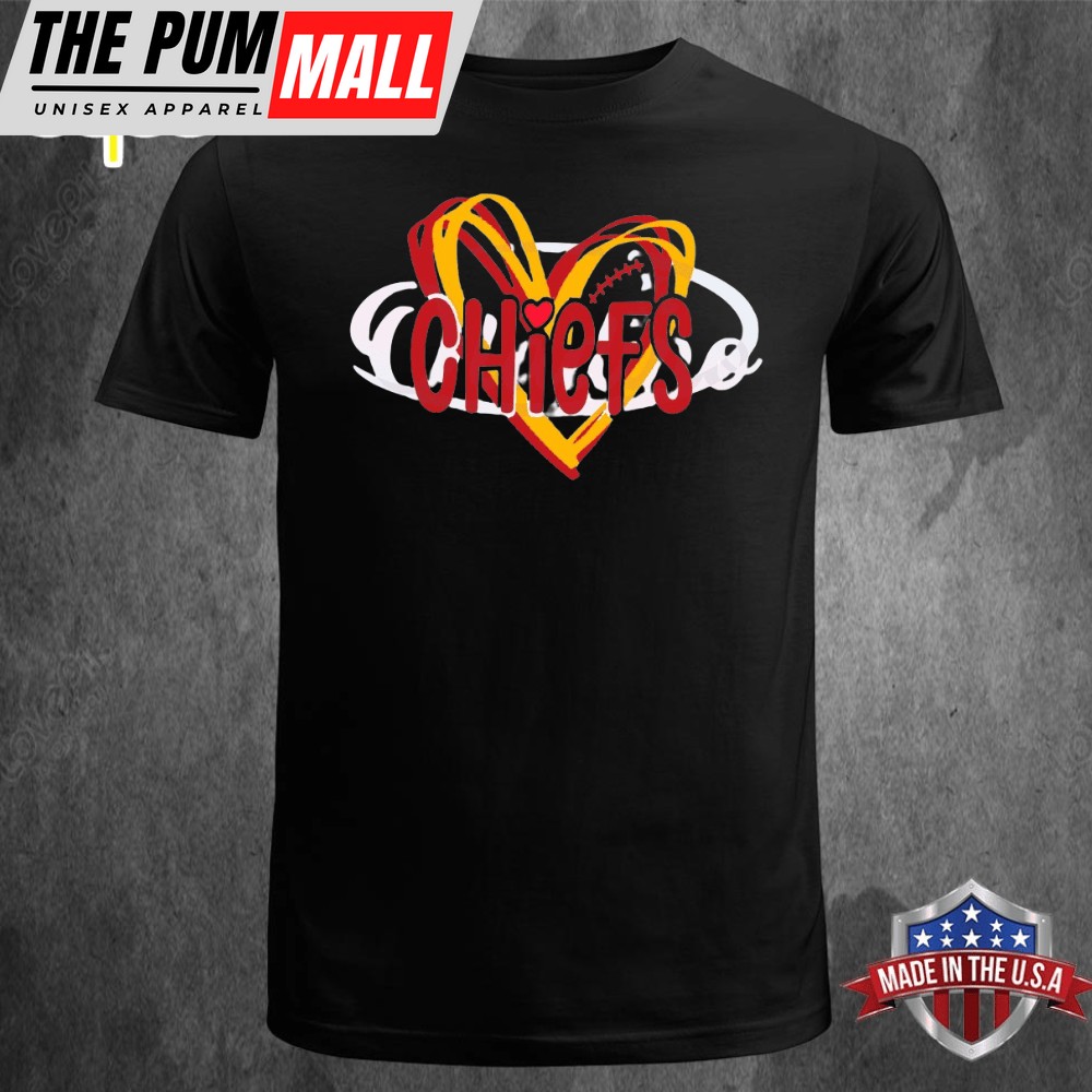 Kansas City Chiefs Football Love Unisex Black T-shirt