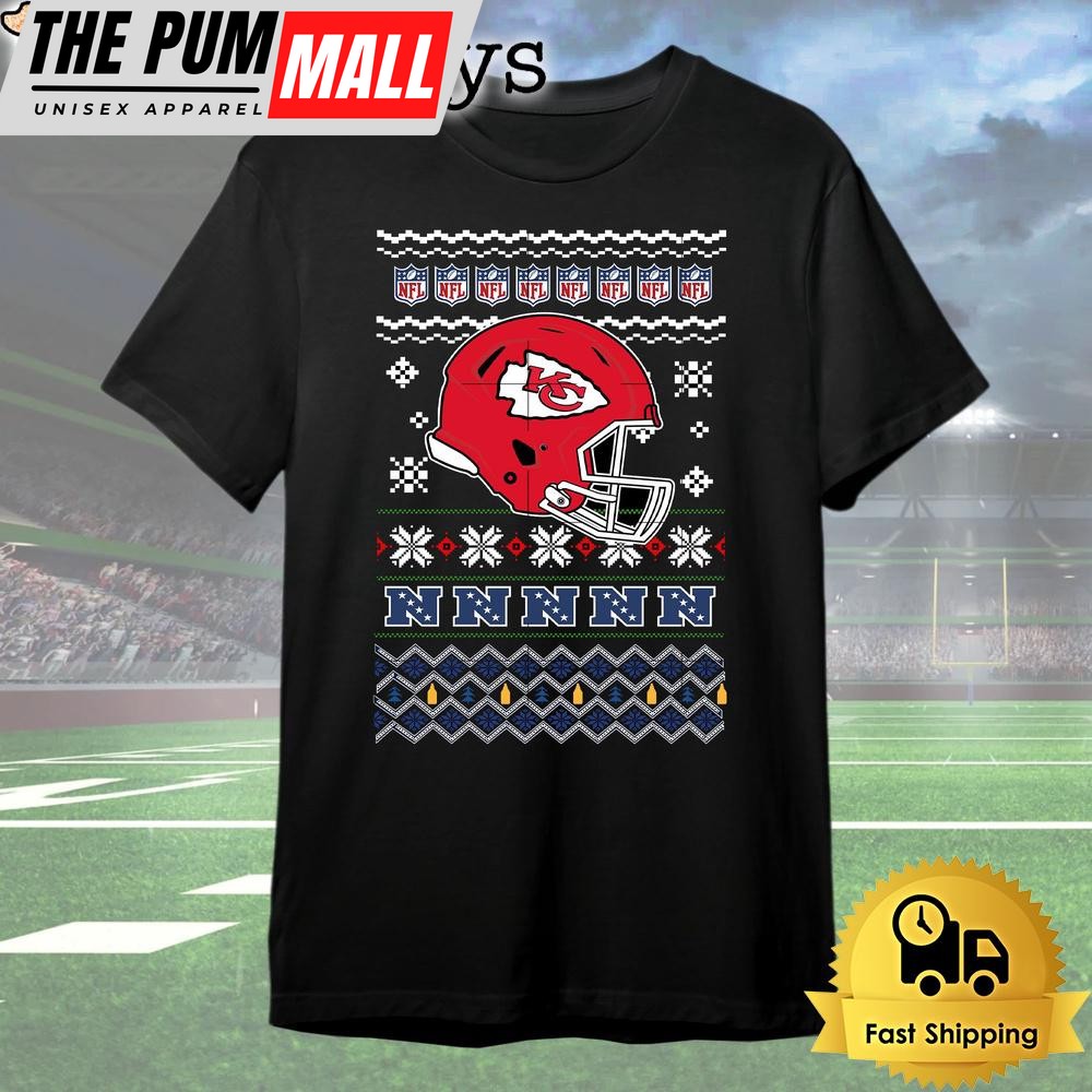 Kansas city chiefs Helmet Team Christmas T Shirt