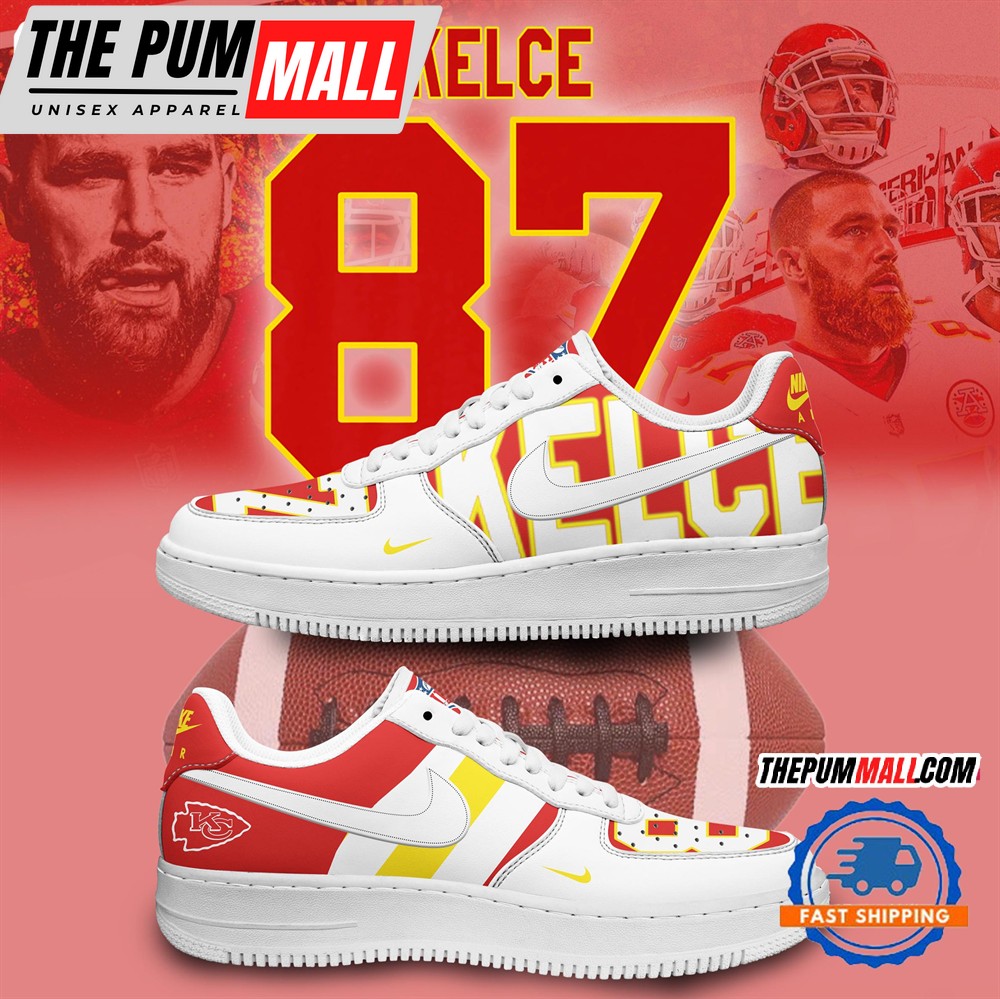 Kansas City Chiefs Kelce 87 Air Force 1 Sneakers Shoes