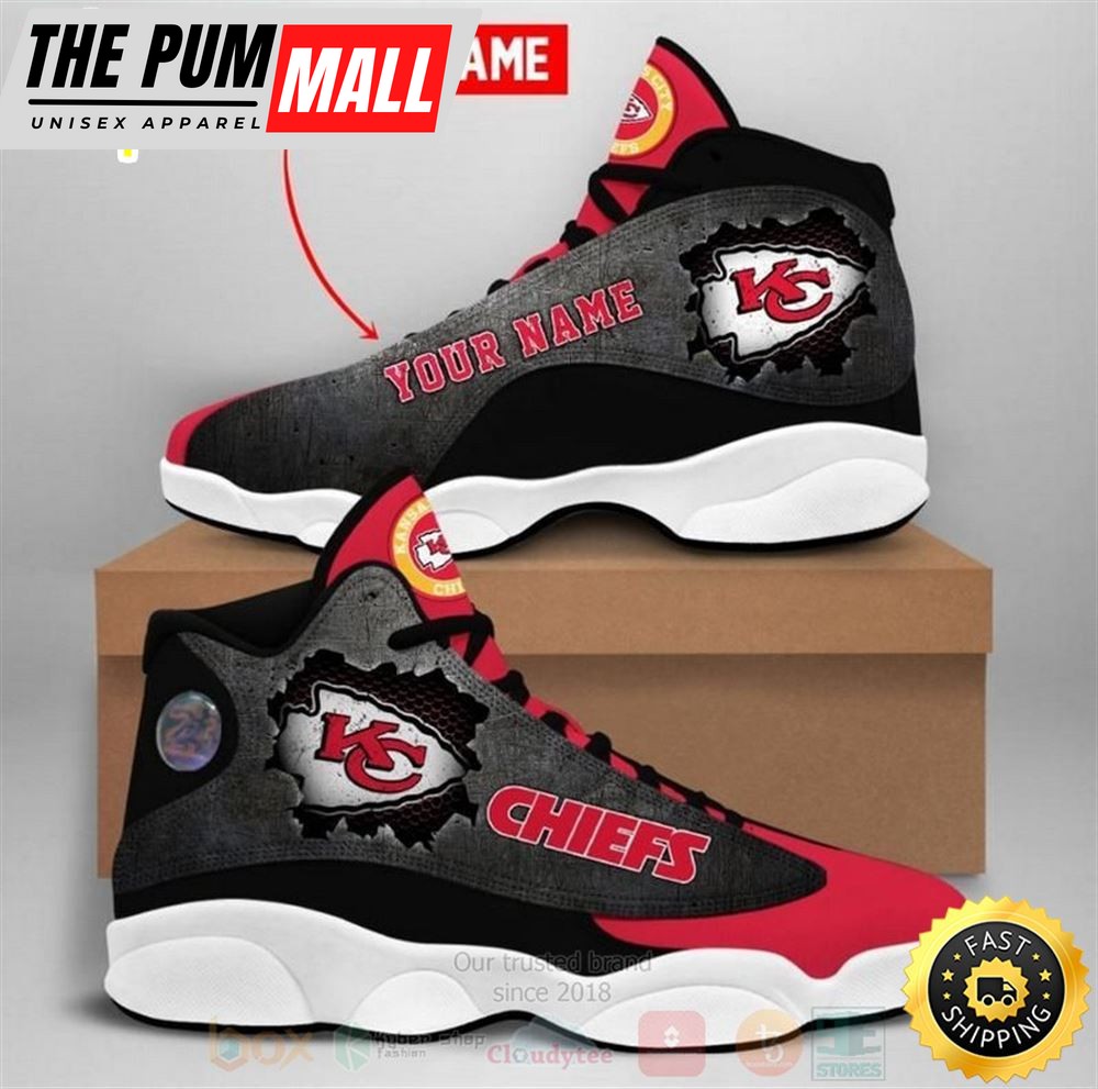 Kansas City Chiefs Nfl Big Logo Football Team Custom Name Air Jd 13 Shoes