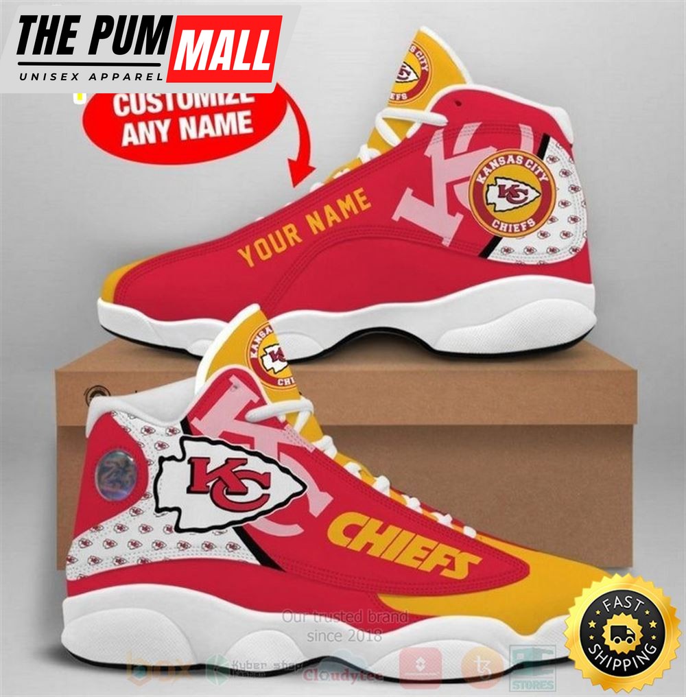 Kansas City Chiefs Nfl Football Team Custom Name Air Jd 13 Shoes