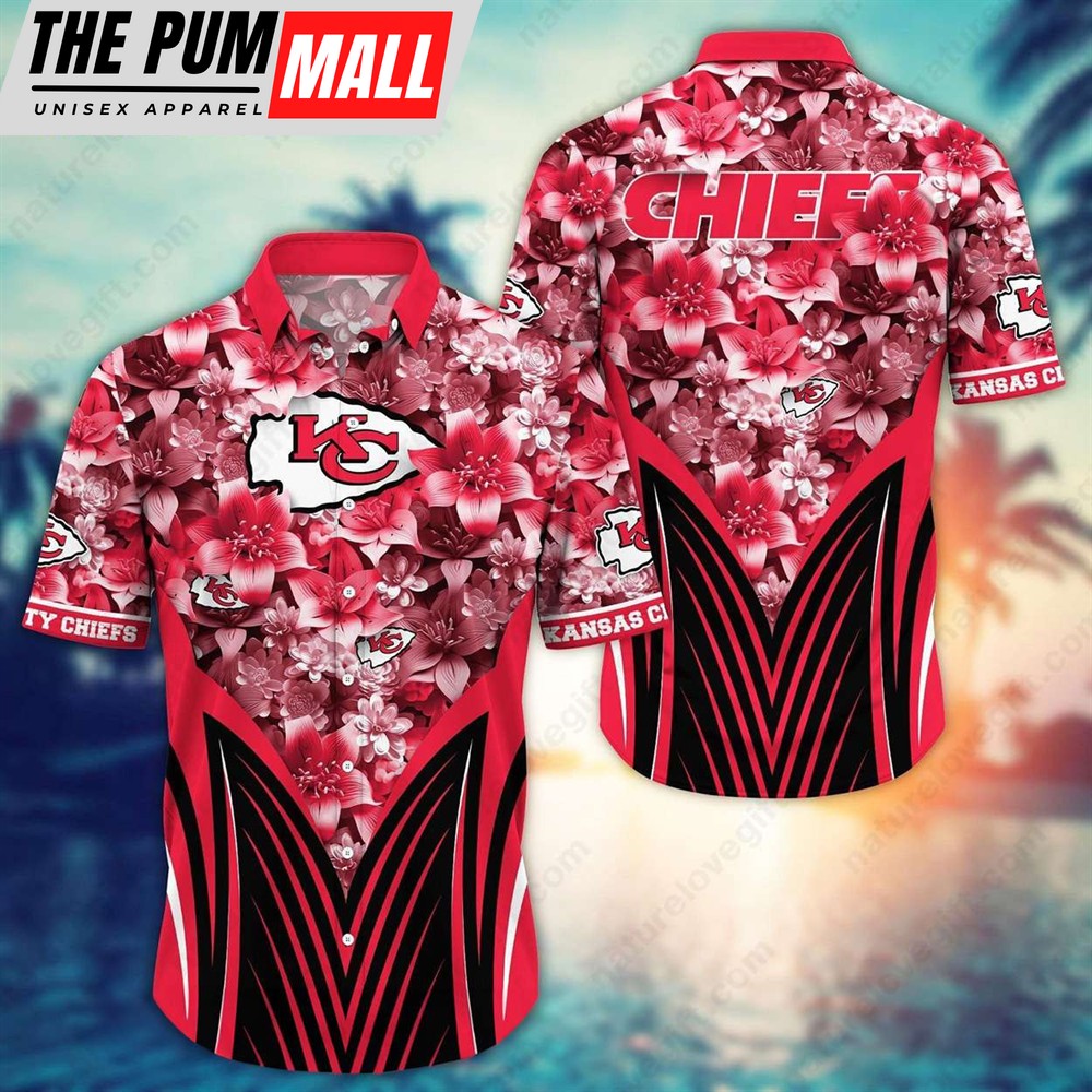 Kansas City Chiefs Red Lily Tropical Hawaiian Shirt