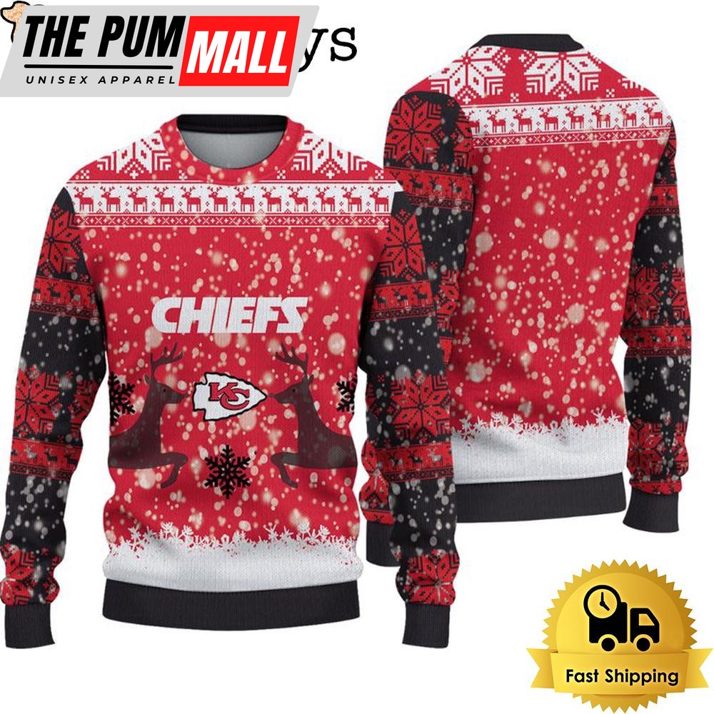 Kansas City Chiefs Reindeer Football Ugly Christmas Sweater