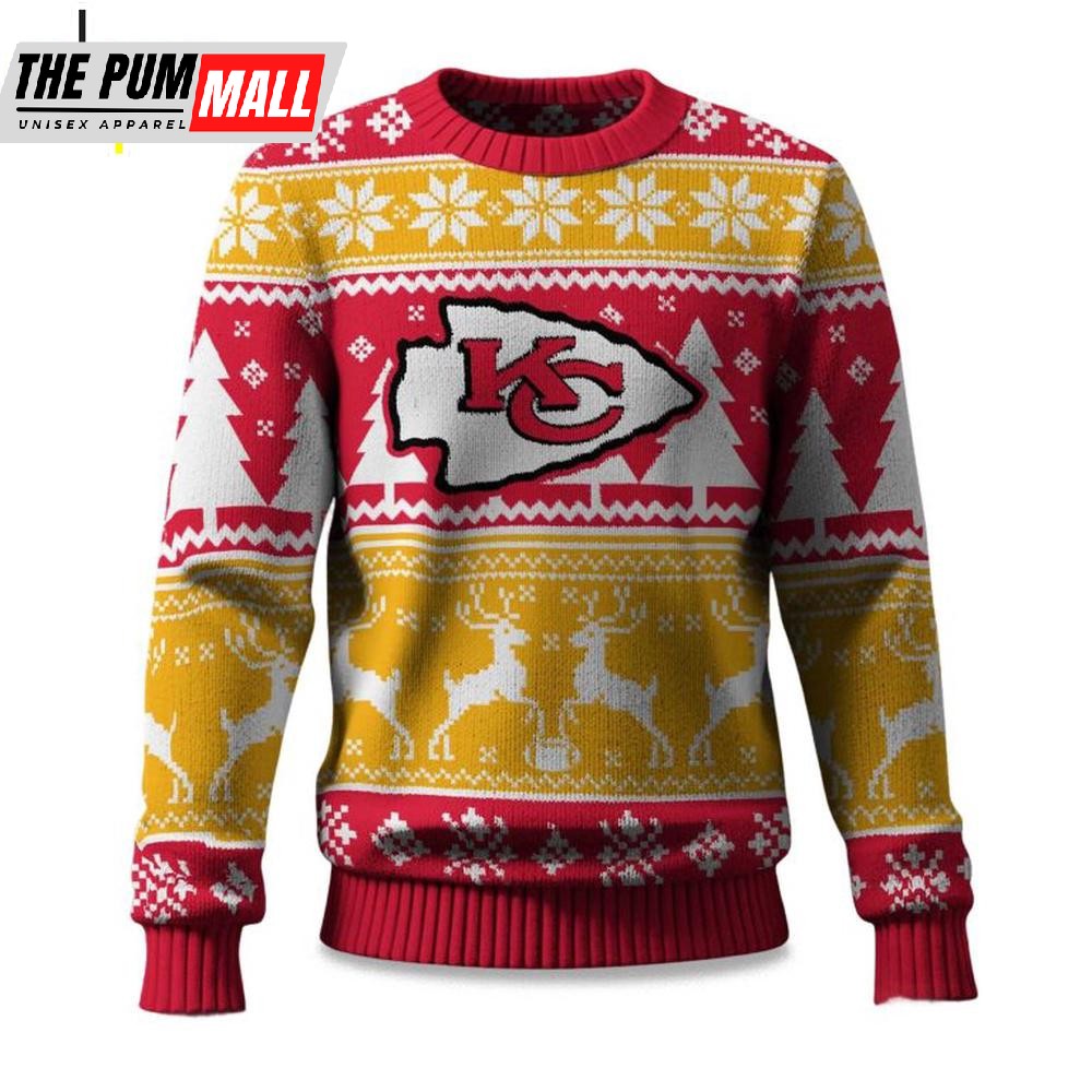 Kansas City Chiefs Reindeer Football Ugly Christmas Sweater