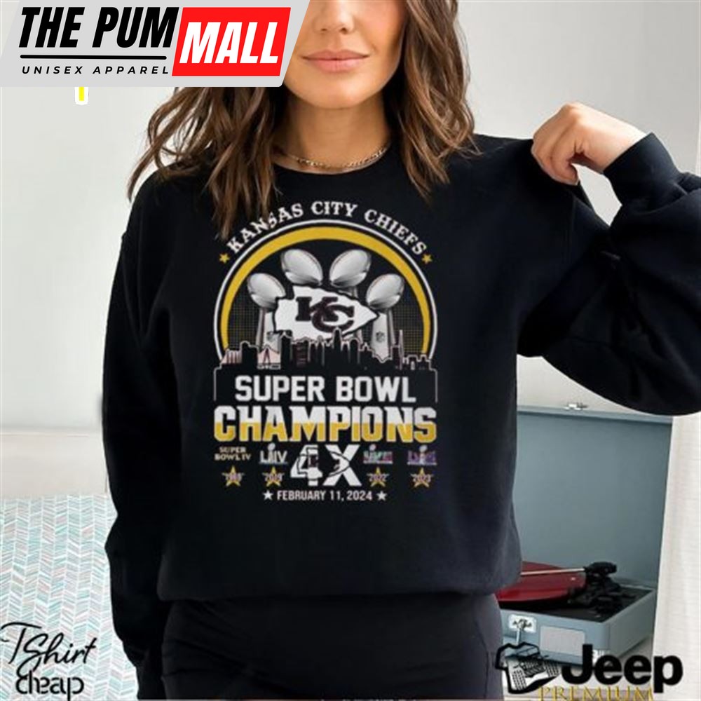 Kansas City Chiefs Super Bowl Champions 4x February 11 2025 Shirt