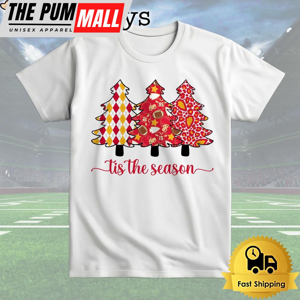 Kansas City Chiefs Tis the Season Christmas Trees T Shirt