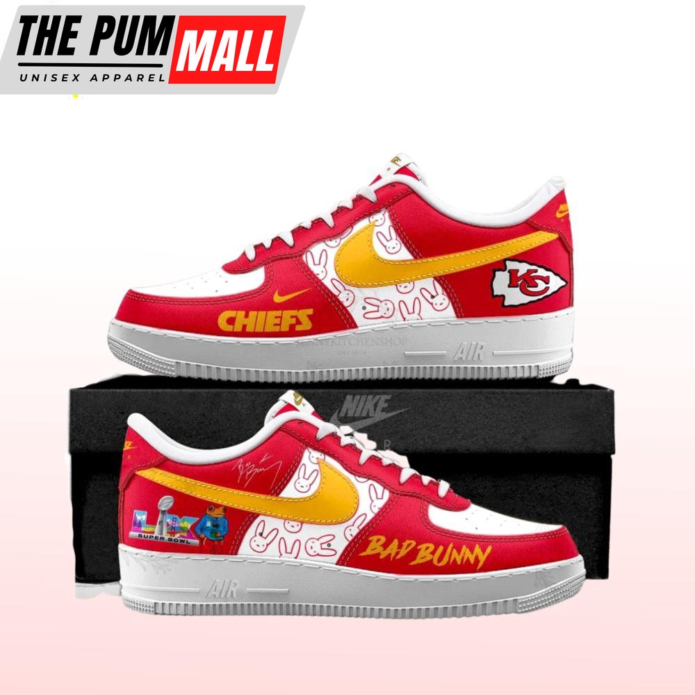 Kansas City Chiefs X Bad Bunny Super Bowl LX Air Force 1 Shoes