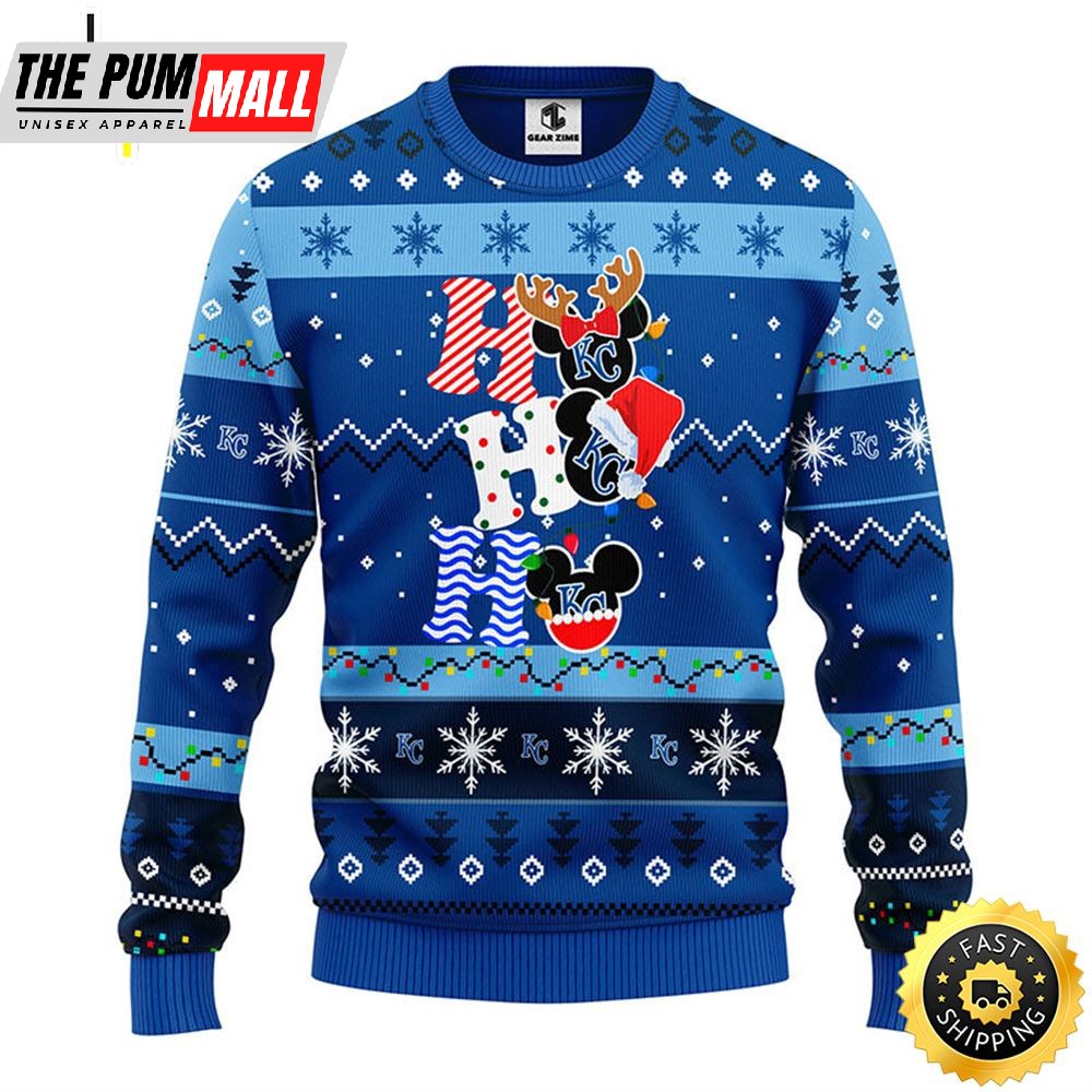 Kansas City Royals Hohoho Mickey Christmas Ugly Sweater