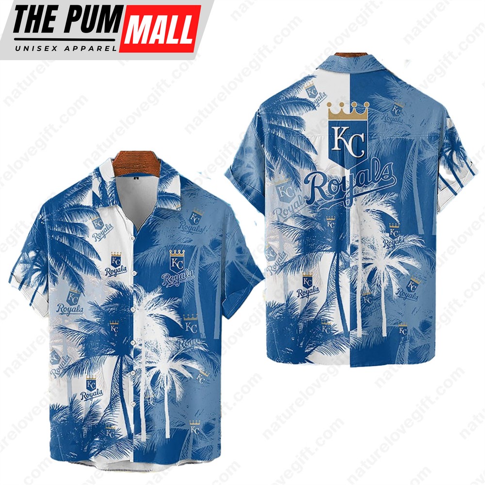 Kansas City Royals Tropical Palm Trees MLB Hawaiian Shirt