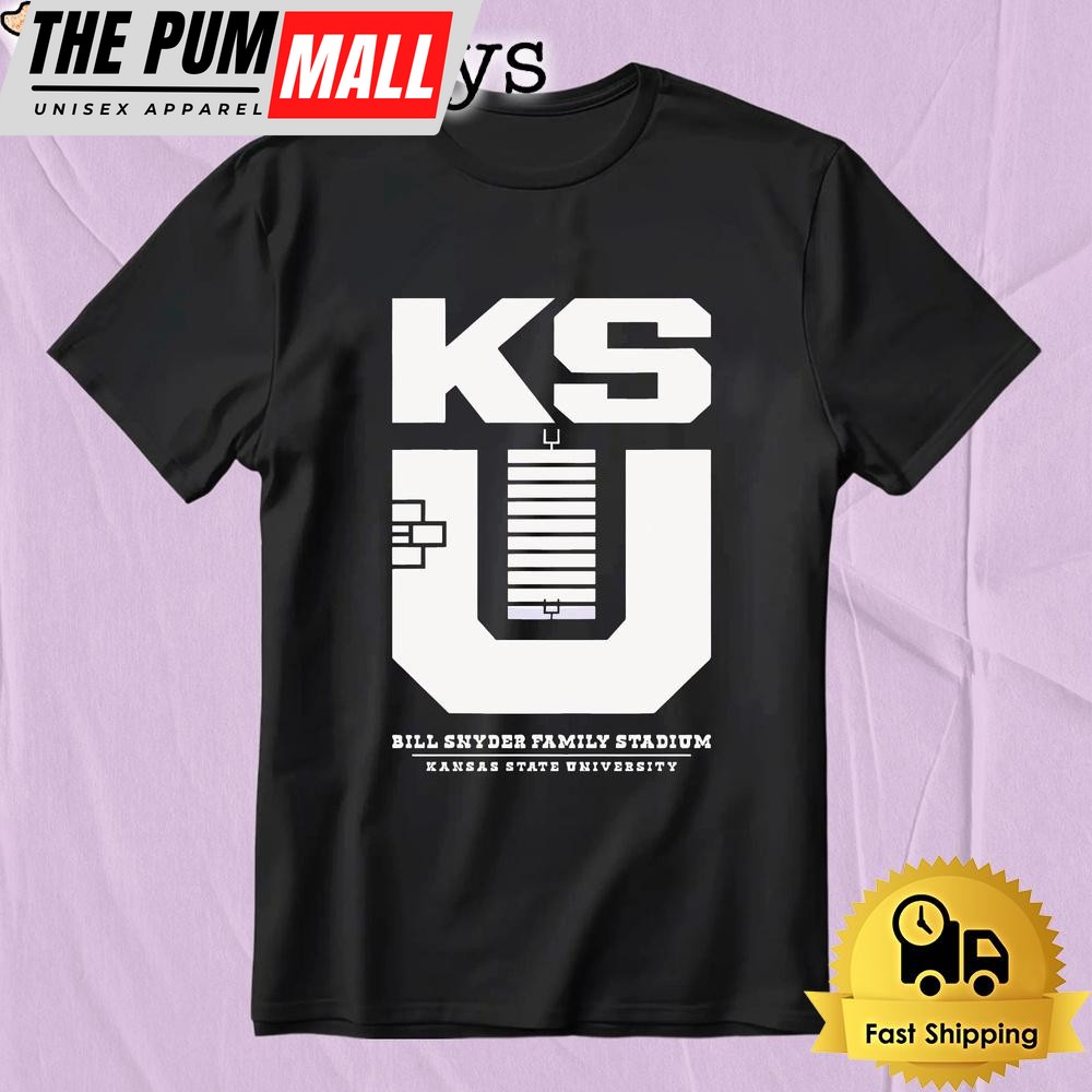 Kansas State Football Stadium Ksu Monogram Vintage T-Shirt