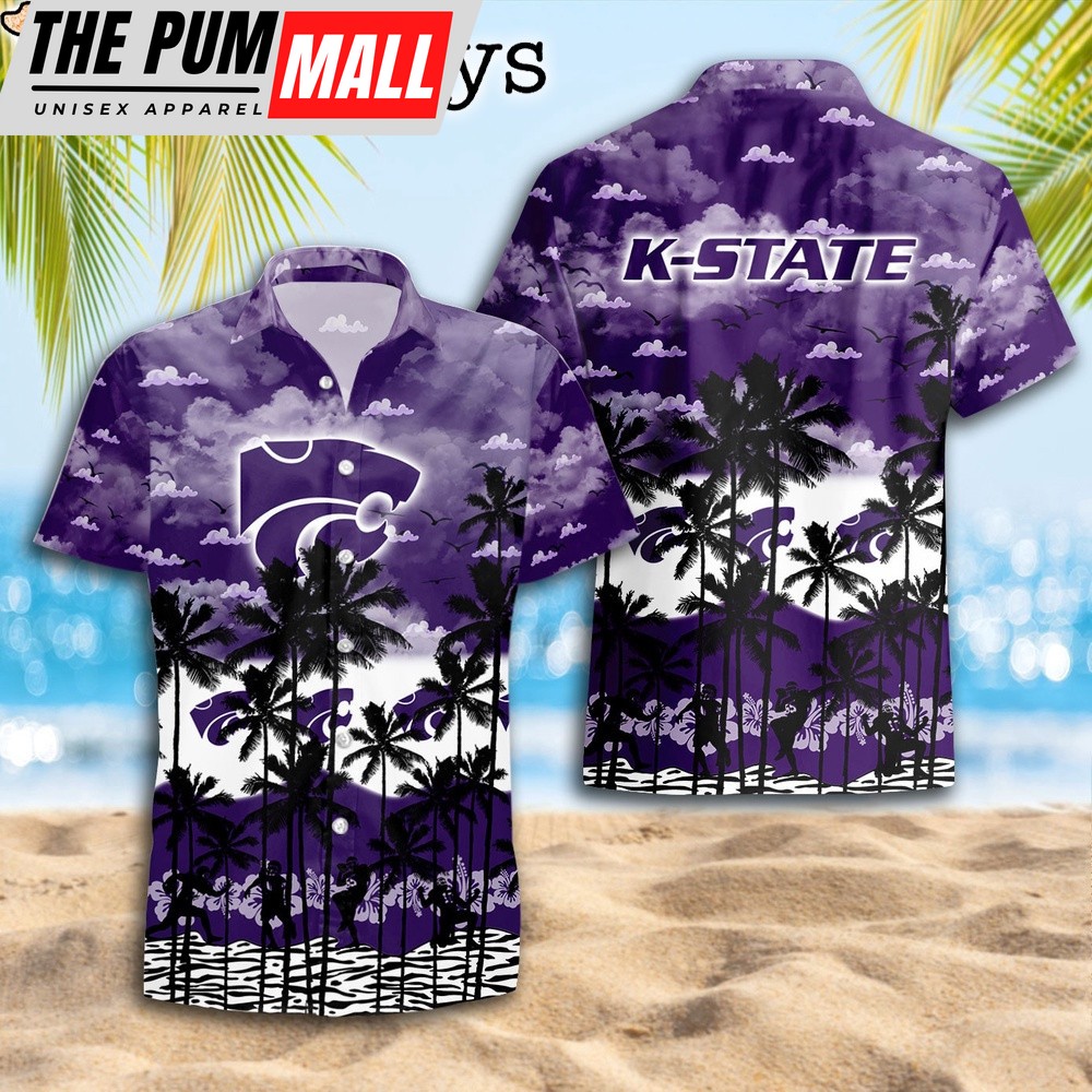 Kansas State Wildcats Palms Tree Hawaiian Shirt