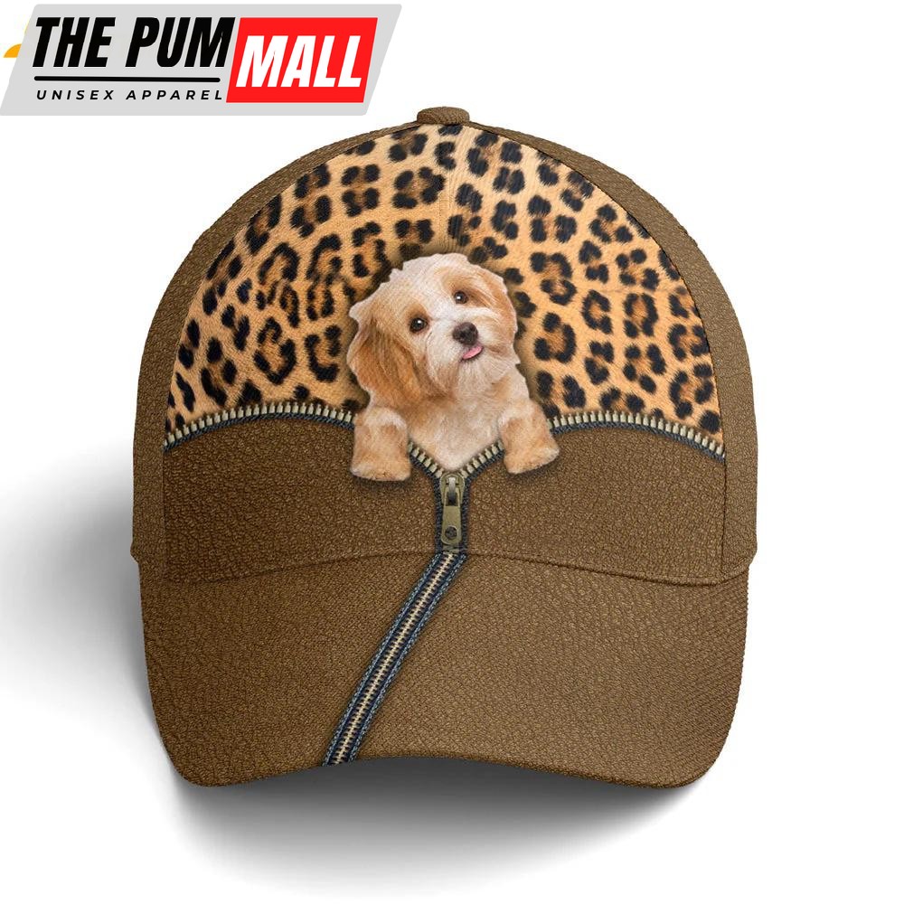 Kawaii Dog Inside Leopard Leather Style Classic Baseball Cap