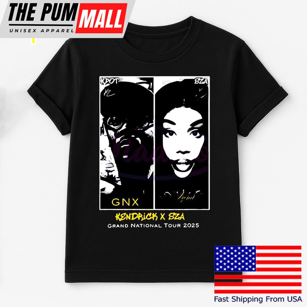 Kendrick Lamar X Sza Kdot Gnx Grand National Tour 2025 T Shirt