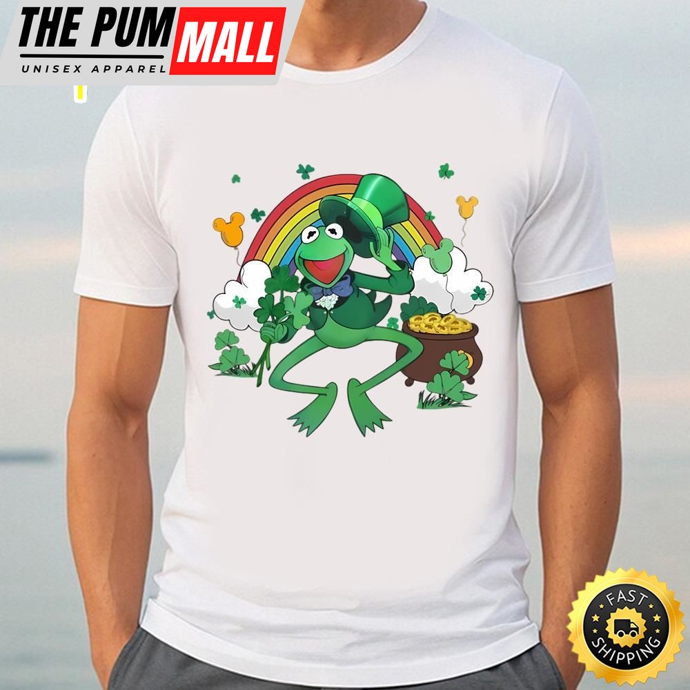 Kermit The Frog With Shamrock Irish Rainbow St Patricks Day Shirt