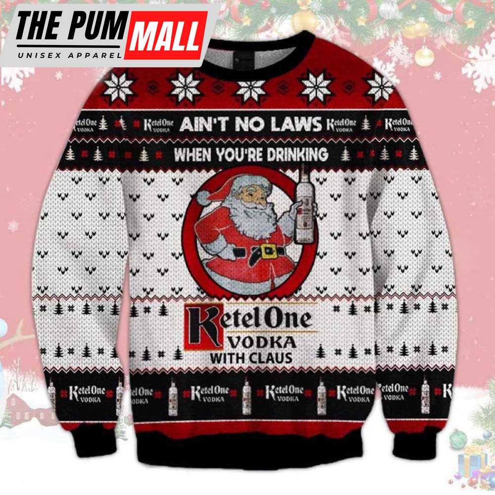 Ketel One Vodka With Claus Ugly Christmas Sweater Unisex Knit Wool Ugly Sweater – Gift For Christmas